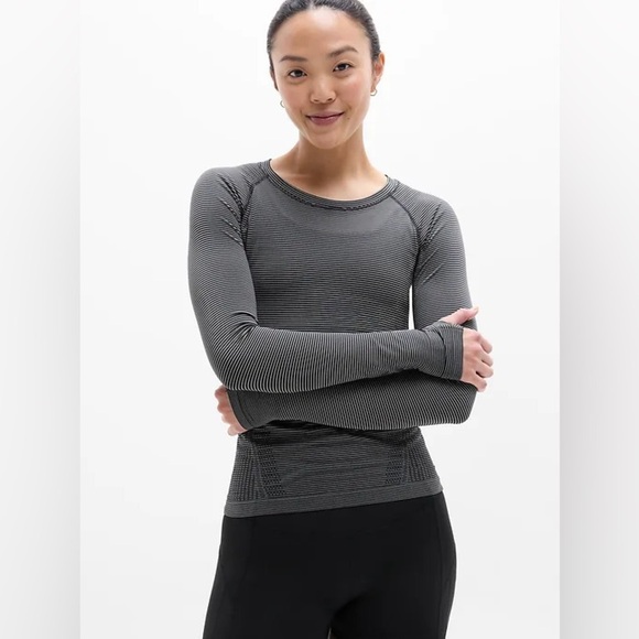 Athleta Momentum Seamless Dark Purple Long Sleeve Top - Picture 6 of 6